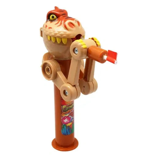 Display Komplett Dino Chomper - Dinosaurier mit Lutscher - 12 Stück (wiederbefüllbar)