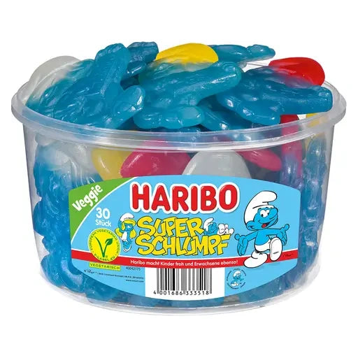 Haribo Super Schlumpf 30 Stück in der Dose