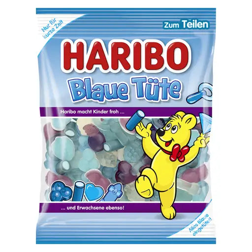 Haribo Süssware Fruchtgummi und Fruchtgummi-Konfekt, Teilweise mit Schaumzucker Blaue Tüte 1 BT 175g im Beutel - Produktbild